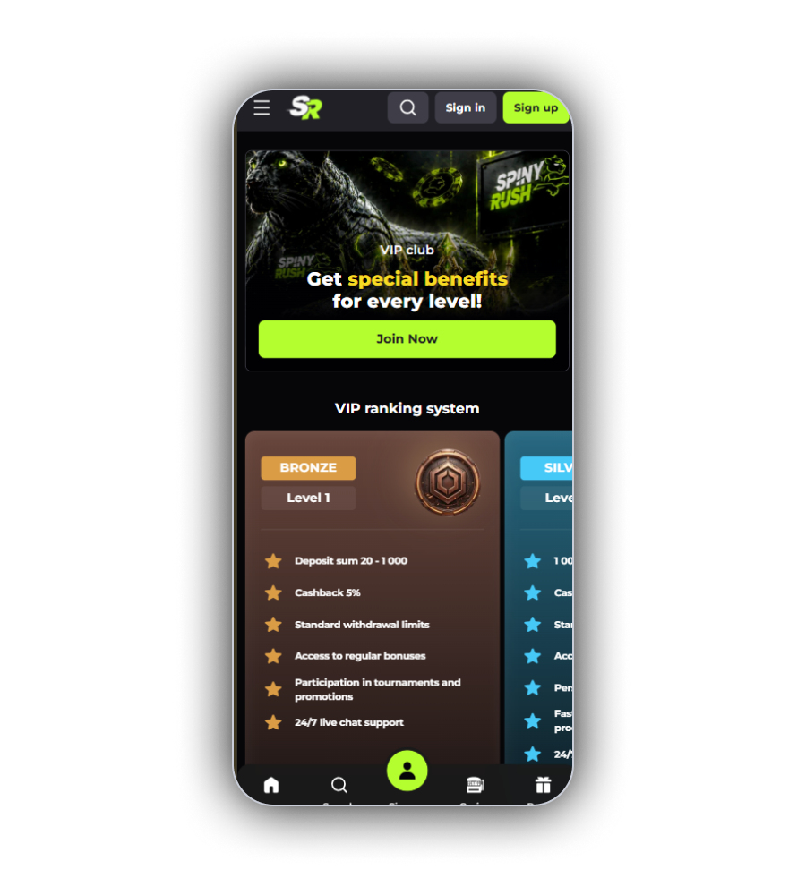 SpinyRush Casino VIP Club UK